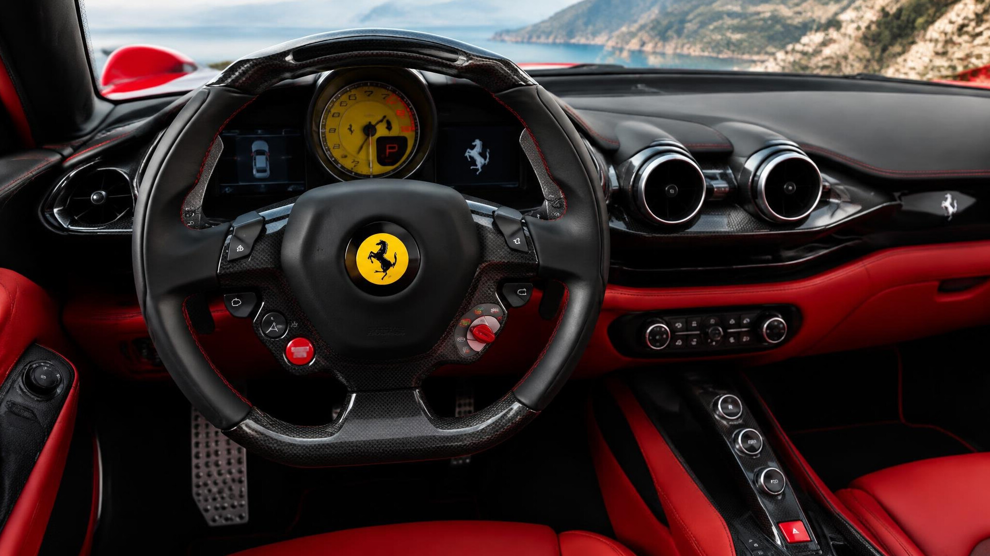 ferrari sports car interior